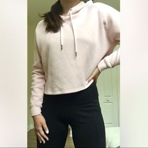 light pink cropped hoodie